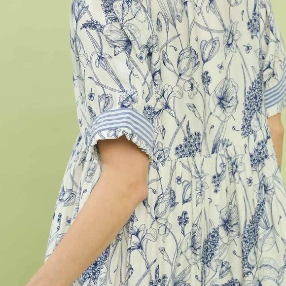 Umgee Floral Tiered Midi Dress with Ruffle Trim - Picture 5 of 5